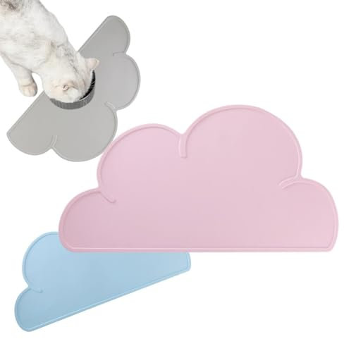 VINPAM-Kreative niedliche Haustier silikon Haustier tischset fütterungsmatte katzennapf hundenapf rutschfeste wasserdichte Matte Haustier essmatte 48 * 27cm,rosa (blau)