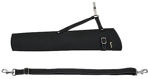 Haptufer Carcaj de cuero con diseño de hombro, parte trasera de cuero, para hombro con capacidad para 30 flechas, color negro