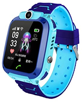 ISMMIK Q12 - Orologio intelligente per bambini, con scheda SIM, IP67, impermeabile, con fotocamera SOS, smartwatch, telefono, GPS, tracker per bambini (blu)