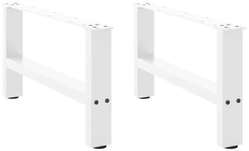 vidaXL Gambe per Tavolino da Caffè Bianche 2 pz 60x(30-31) cm Acciaio