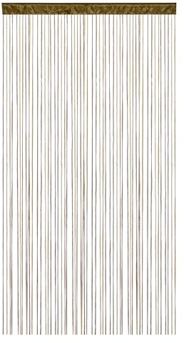 Victoria M. Leonora Cortina de Hilos para Puertas, Divisor de Habitaciones con Bolsillo para Barra, Lavable, Acortable, 100 x 245 cm, Multi marrón