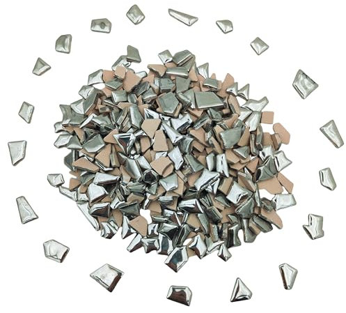 Piastrelle per mosaico irregolari in ceramica, 500 g, 0,5-2 cm, piccole pietre per mosaico fai da te, artigianato, hobby, arte, decorazione da parete della casa (argento)