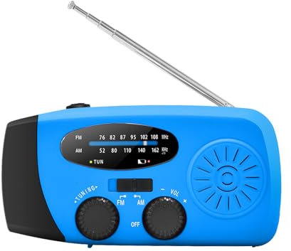 Radio De Manivelle À La Main À Énergie Solaire, Récepteur FM/AM d'urgence avec Banque d'alimentation De 2000 MAh, Radio d'urgence avec Manivelle Et Connexion USB