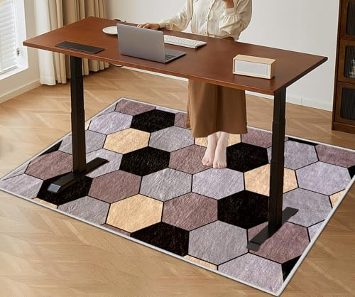 KwuSeug Pelo Corto Tappeto Gaming Pavimento 120 x 130 cm Tappetini per Sedie da Ufficio Antiscivolo Tappeto Rettangolare per Sedia a Rotelle Tappeto Salvapavimento Protezione Parquet e Pavimenti Duri
