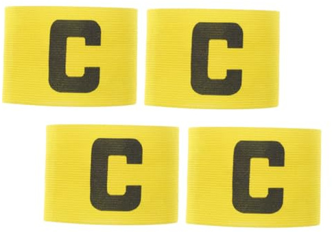 Cabilock 4 pièces Brassard Capitaine Football Élastique Lot Bandeau Sport Réutilisable et Flexible pour Matchs de Soccer Basketball et Hockey Convient Adultes et Jeunes Tenue Foot Team