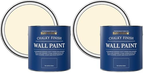Rust-Oleum Cream Wall and Ceiling Paint in a Chalky Matt Finish - Clotted Cream 2.5L (Pack of 2)