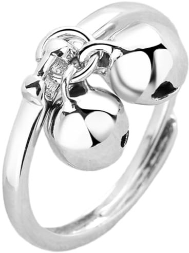 MAGICLULU Donna Regolabile Doppia Campanella in Rame Argento, Design Creativo e Flessibile, per Quotidianità e Occasioni Speciali