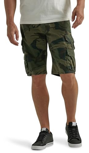 Wrangler Authentics Men's Premium Twill Cargo Short (Bennard), Forest Green Camo, 32