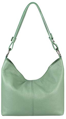 OBC Italy Echt Leder Damen Tasche Shopper Hobo-Bags Schultertasche Umhängetasche Handtasche Henkeltasche Ledertasche Damentasche (Mint)