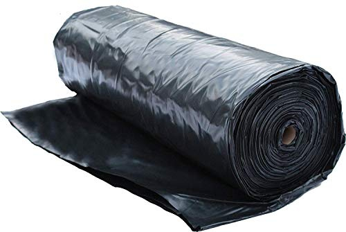 Plastic Sheeting Roll 6 MIL (10'x100') Black Polyethylene Heavy Duty Poly Film for Painting, Drop Cloth, Tarp, Mulch, Weed Barrier, Concrete, Vapor, Construction, Cover
