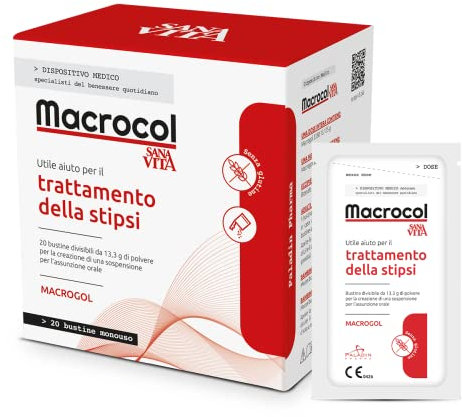 Paladin Pharma Integratore Alimentare Sanavita Macrocol Lassativo Osmotico, 13.81 G, 20 Bustine