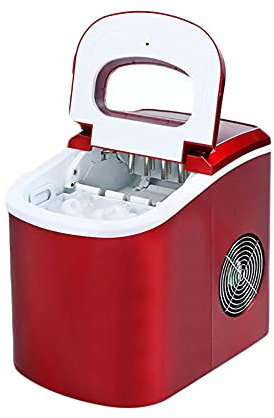MNSSRN Desktop Electric Ice Machine, LED Mute, Convenient, Efficient, Fast, Portable, Large Capacity, Domestic and Commercial Small Ice Machine,Red