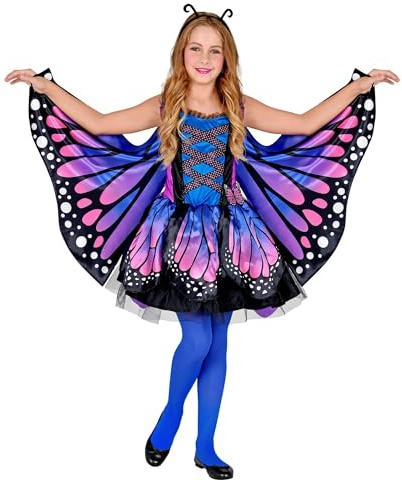 W WIDMANN MILANO Party Fashion - Costume enfant papillon, robe avec tutu, ailes, costume animalier, déguisements de carnaval