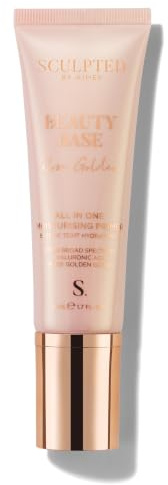 Sculpted by Aimee Beauty Base Mini 3-in-1 Primer, Rose Golden, 30ml | Travel-Friendly Moisturising Primer with SPF, Prep Protect & Perfect your Skin