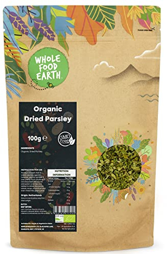 Wholefood Earth Organic Dried Parsley 100 g | GMO Free | Certified Organic