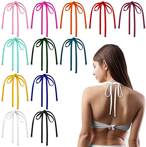 Cinghie di Ricambio per Costume da Bagno con Scollo all'Americana, Regolabili, Staccabili, per Donne e Ragazze, Top Senza Spalline, Multicolore (Colori Vivaci, Multicolore, Taglia Unica