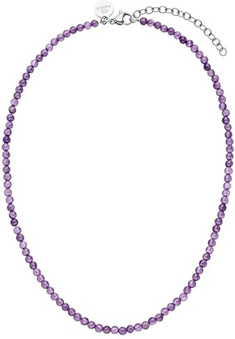 Purelei® Amethyst Kette Damen (Silber) – Halskette Damen aus langlebigem Edelstahl – Wasserfeste Kette mit Anhänger – 35-40 cm Länge – Halskette für deinen individuellen Look