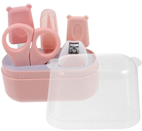 ORFOFE 1satz Nagelpflege Für Kleinkinder Teiliges Maniküre Und Pediküre Kit Sicher Für Neugeborene Mit Tragetasche Rosa Design
