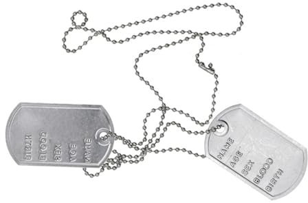 DVOFU Collier avec plaque d'identité militaire en métal pour cosplay - Bijou de pilote - Accessoires pour homme et femme - Adultes - Halloween