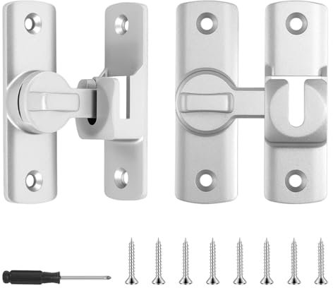 Chiusura Luminosa Della Porta Scorrevole, 2 Pezzi di Chiusura Della Camera Da Letto con Viti Cacciavite, Chiusura Della Finestra Scorrevole per Cucina Bagno Camera da Letto
