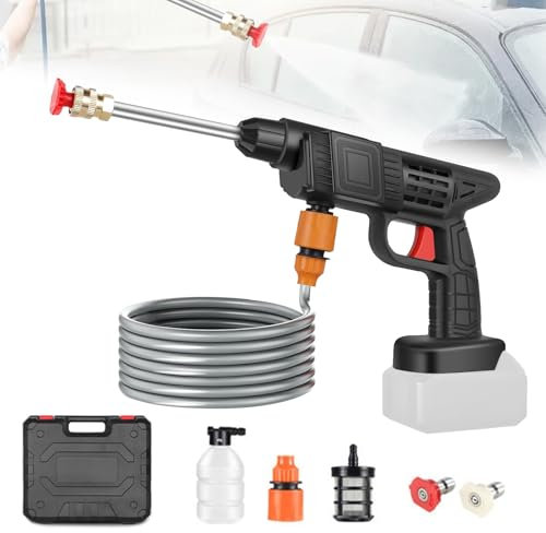 Lavadora a Presión Inalámbrica, Hidrolimpiadora de Alta Presión Portátil Hidrolimpiadora a Bateria, Limpiador portátil de Mano Compatible con Makita 18V Batería, para Lavar Autos, Jardín