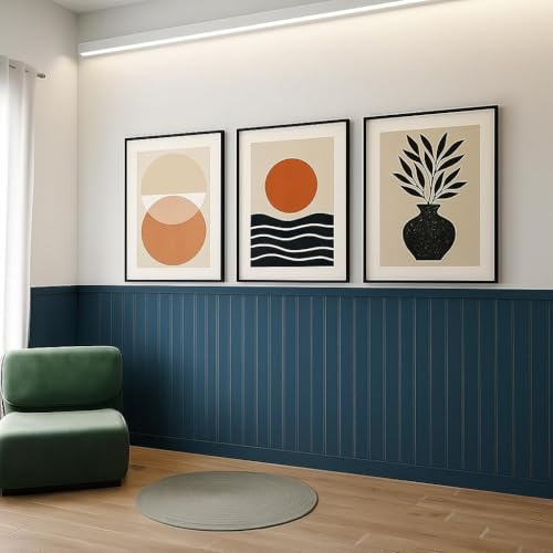 WOODICA 20PCS 9mm Wall Panelling Kit Shaker Style 3D Wall Panel Kit | MDF Wall Panels - Paintable Accent Panel Kit for a Stylish Upgrade to Any Home Decor 100cmx10cm (Glue not Included)