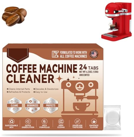 YOFDAL 24 PCS Limpieza para Cafeteras Automáticas Pastillas de Limpieza Cafetera Pastillas de limpieza, para todas las cafeteras automáticas de la y automáticas empotradas