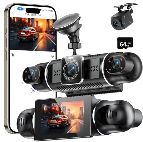 Dashcam mit 3 IPS-Bildschirm,4X 140° Weitwinkel,WDR Nachtsicht,G-Sensor,24/7 Parkmodus
