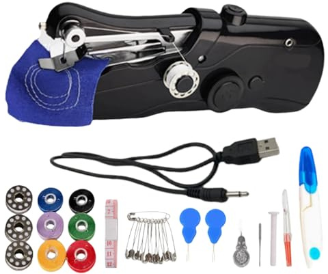 Electric Handheld Sewing Machine, 29-Piece Sewing Kit with 12 Built-in Stitches, Dual Speed Control Hand Sewing Machine Mini, Dressmaking &Quick Clothes Repair for Home DIY & Trave