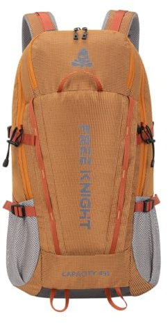 Bseash Sac à dos de camping étanche de 45 litres avec couverture anti-pluie, sac à dos de voyage pour le sport en plein air pour l'escalade, le ski, le cyclisme, orange., 40L