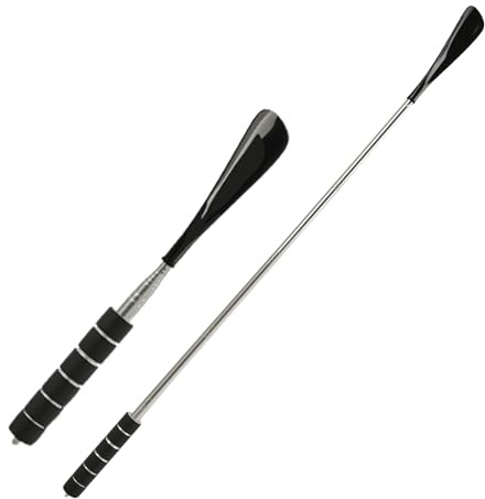 Cateye Shoe Horn Long Handled, Extendable 29 To 70cm, Telescopic Long Shoe Horn With Comfort Grip, Adjustable Shoe Spoon For Boots Trainers, Long Shoe Horns For Men Women Seniors Kids, Black