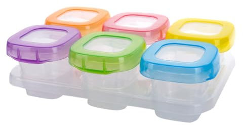6Er-Set Babybrei Einfrieren Behälter - 60 Ml Babynahrungsbehälter Mit Luftdichtem Silikondeckel, Frei, Mikrowellen- Und Spülmaschinengeeignet, Babynahrung Aufbewahrung Für Beikost Und Fruchtpürees