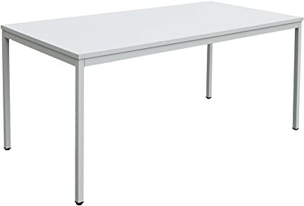 Schrank & Stuhl Schreibtisch – Bürotisch mit Holztischplatte und verstellbaren Füßen, einfache Montage und leicht zu reinigen, 160 x 80 cm, Grau