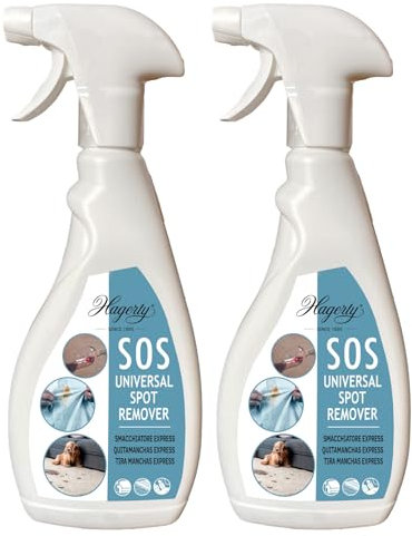2x Hagerty Universal Spot Remover Detergente Spray Smacchiante Rapido per Tessuti Lavabili - 2 Flaconi da 500ml