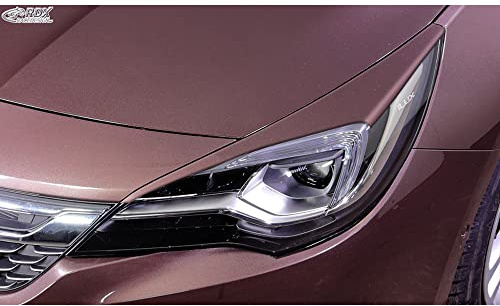 RDX Racedesign Scheinwerferblenden kompatibel mit Opel Astra K HB 5-türer/Sportstourer 2015-2021 (ABS), Unlackiert