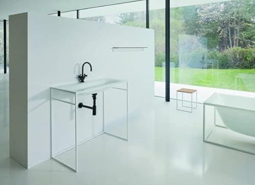 BetteLux Shape Einbau-Waschtisch für Waschtisch-Gestell, ohne Hahnloch, A170 600 x 495 mm, A170-440, Farbe: Snow (weiß matt)