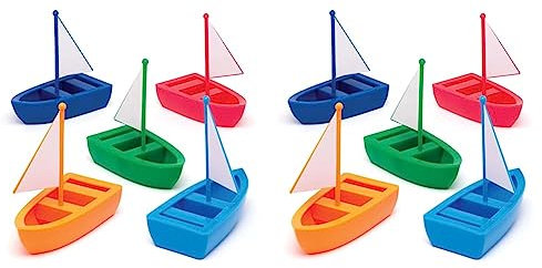 Baker Ross Segelboote aus Kunststoff (6er-Pack) In 5 Rot, Marineblau, Grün, Orange und Hellblau. (Packung mit 2)