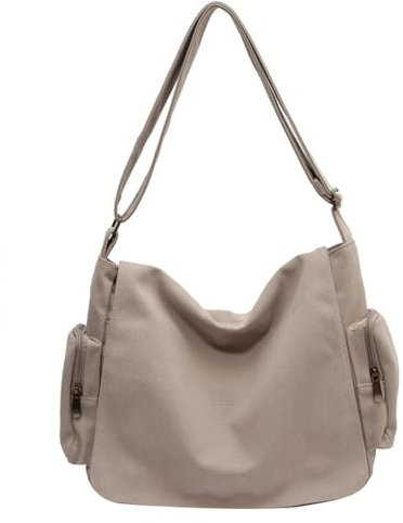 KieTeiiK Umhängetasche, Vintage, Canvas, College, Umhängetasche, Kuriertasche für Damen und Herren, modische Schultertasche mit geräumigem Innenraum, braun