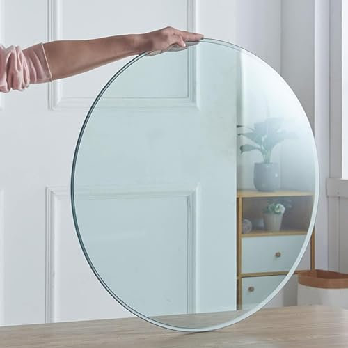 SAGIDAR Tablero Superficie Redonda De Mesa, Mesa Templada Tablero De Repuesto, 35cm-100cm, Mesa Comedor Cristal Cristales A Medida, Carga 100 Kg, Tablero De Vidrio Redondas Fácil De Limpiar