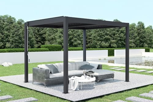 Cazeboo Pérgola bioclimática de Aluminio Santa 300S250 Gris Antracita