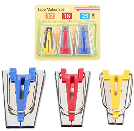 Bias Tape Maker, Quilting Kits Fabric Tube Maker DIY Patch Work Supplies 3Pcs Tape Maker Stainless Steel Bias Hemming Sewing Quilting Tools for Fabric Sewing and Quilting