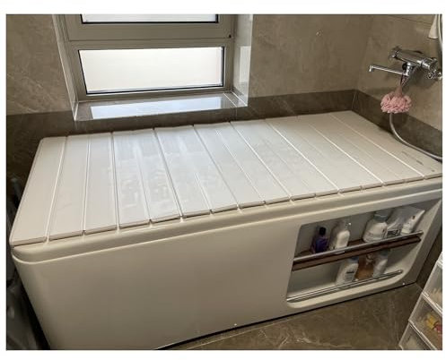 Whirlpool-Badewannen-Abdeckung für Milchbäder, staubdicht, Badewannendeckel-Tablett mit 1 cm dicker Isolierplatte, Polypropylen-Material, 120 x 75 cm Größe