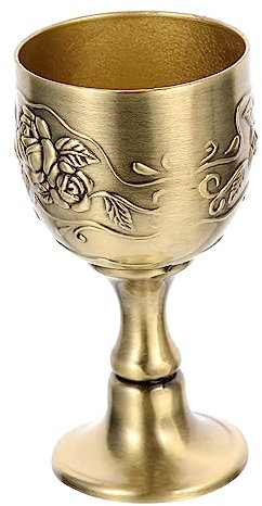 Holibanna Bicchiere Vintage Da Liquore in Lega Di Zinco Tazza Dallo Stile Retrò Con Goffratura Europea Per Spiriti e Bevande Raffinate Colore Oro Design Elegante e Resistente