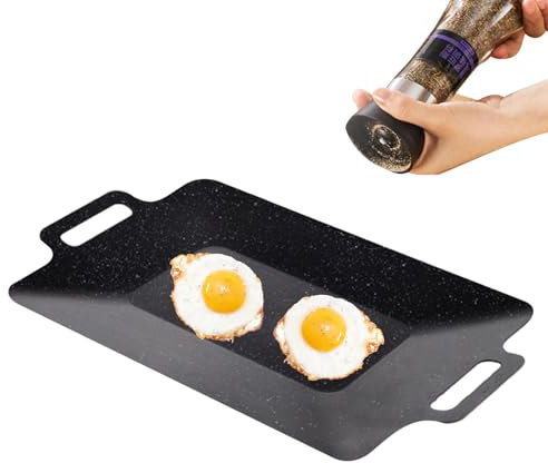 Parrilla de camping | Sartén antiadherente Maifanshi para camping | Sartén parrilla negra para cocina, restaurante, apta para lavavajillas para picnics al aire libre