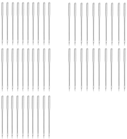 50 piezas universales para máquina de coser 5 tamaños aguja de máquina de coser pesada para tela gruesa incluyendo lienzo cuero bordado vaqueros mujeres artesanía amantes festivales regalos plata