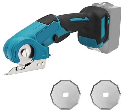 Batteridriven kartongskärare kompatibel med Makita 18 V batteri, trådlös elektrisk sax med säkerhetsspärr, sladdlös universalsax för hantverk för skärning av kartong lädermatta (utan batteri)
