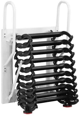 Ceiling Mount Attic Staircase Pull Down Folding Loft Step Space-Saving Stair 440LBS Capacity for Garages/Underground Passages (10 Steps)