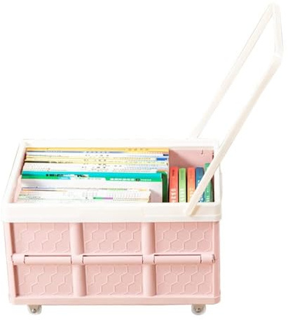 Rolling Utility Cart - hopfällbar handkärra med lock | Kraftig hopfällbar vagn for mångsidig användning | 30L kapacitet | 4-hjulsdesign