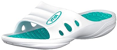 Brandsseller Scarpe Donna | Ciabatte da Spiaggia e Piscina | Ciabatte per Doccia | Scarpe da Bagno | Sandali Estivi | Bianco/Turchese | 37 EU