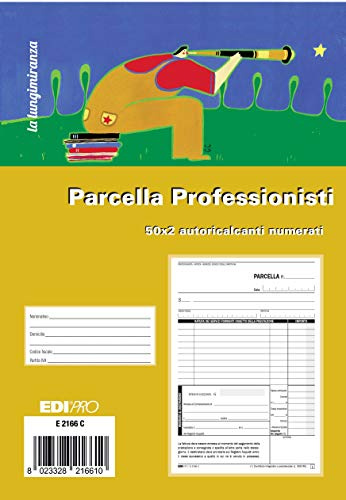 EDIPRO - E2166C - Blocco fattura, parcella professionisti 50x2 autoricalcante numerata f.to 22x14,8